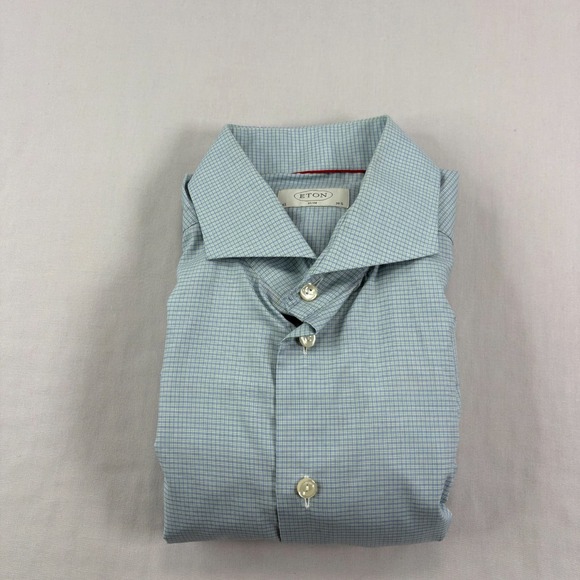 Eton Other - Eton Shirt Mens 42 16.5 Blue Green Plaid Button Up Slim Fit Formal Casual